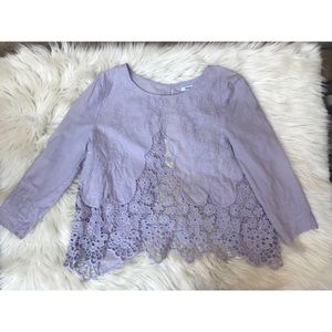 Lace/crochet open back blouse